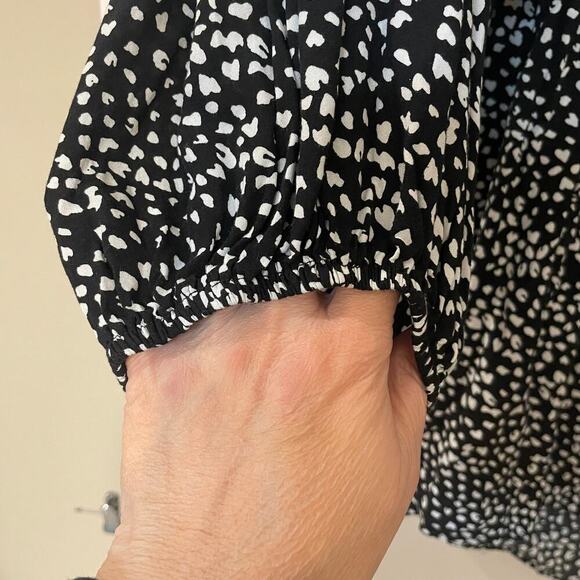 Umgee Animal Print Babydoll Top in Black and white high/lo size 1XL - Picture 5 of 11